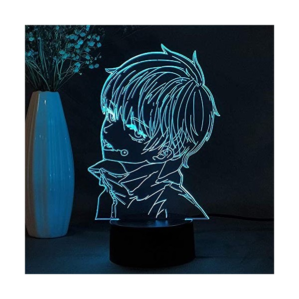 Veilleuses 3D pour filles garçons Jujutsu Kaisen Inumaki Toge Led 3D veilleuse Anime pour chambre décor enfant cadeau 7 coule