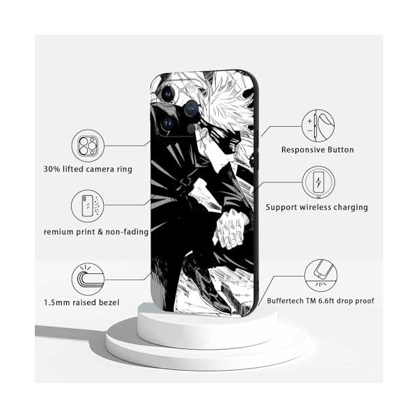 2 Pièces Coque pour Apple iPhone 14 Pro Max 6.7, avec Anime motif Jujutsu Kaisen Gojo Satoru Itadori Yuji Manga Antichoc TP