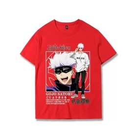 Anime Jujutsu Kaisen Gojo Satoru T-Shirt Unisexe Hommes T-Shirts à la Mode Femmes Tops à Manches Courtes Tee Shirt pour Adult