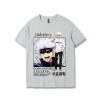 Anime Jujutsu Kaisen Gojo Satoru T-Shirt Unisexe Hommes T-Shirts à la Mode Femmes Tops à Manches Courtes Tee Shirt pour Adult