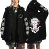 westtrend Anime Jujutsu Kaisen Hoodies with Zipper Yuuji Itadori Cosplay Sweatshirts Sukuna Ryomen Hoodies Satoru Gojo Loose 