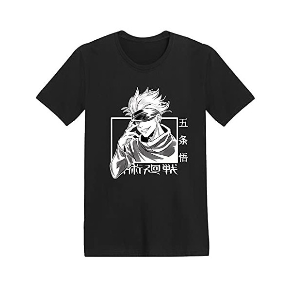 Keephen Jujutsu Kaisen Fushiguro Megumi T-Shirt été Unisexe à Manches Courtes col Rond Gojo Satoru T-Shirt pour Hommes/Femmes