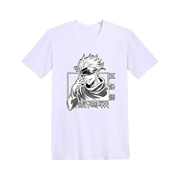 Keephen Jujutsu Kaisen Fushiguro Megumi T-Shirt été Unisexe à Manches Courtes col Rond Gojo Satoru T-Shirt pour Hommes/Femmes