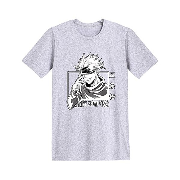 Keephen Jujutsu Kaisen Fushiguro Megumi T-Shirt été Unisexe à Manches Courtes col Rond Gojo Satoru T-Shirt pour Hommes/Femmes