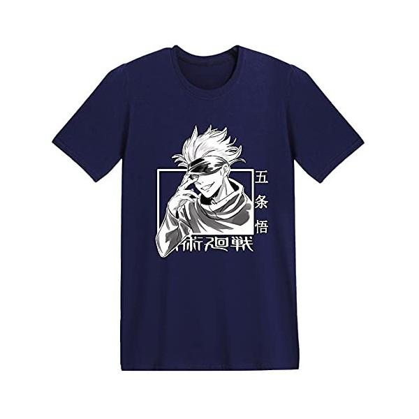 Keephen Jujutsu Kaisen Fushiguro Megumi T-Shirt été Unisexe à Manches Courtes col Rond Gojo Satoru T-Shirt pour Hommes/Femmes
