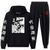 Jujutsu Kaisen Ensemble de survêtement pour Hommes Femmes Jujutsu Kaisen 3D imprimé à Capuche + Pantalon Jogger Deux pièces E