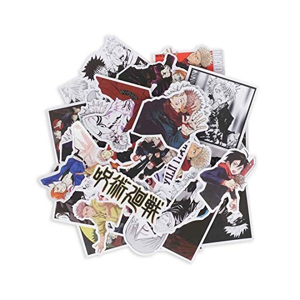 CoolChange Sticker de Haute qualité de Jujutsu Kaisen | 50 Autocollants de Jujutsu Kaisen