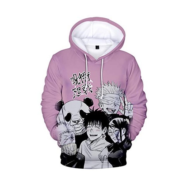 AMOMA Cosplay Anime Jujutsu Kaisen Sweats à Capuche Unisexe T-Shirts à Manches Longues Gojo 3D Impression Sweatshirt XS,Comic