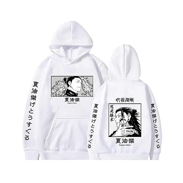 flowereyes Jujutsu Kaisen Geto Suguru Sweat à Capuche Anime Manga Pull à Capuche Streetwear Geto Suguru Sweat-Shirt pour Unis