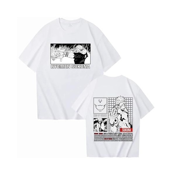 flowereyes Vêtements Jujutsu Kaisen Anime T-Shirt Ryomen Sukuna Sweat à Capuche décontracté Ryomen Sukuna Sweat à Capuche zip