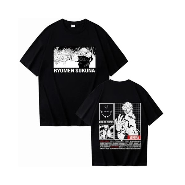 flowereyes Vêtements Jujutsu Kaisen Anime T-Shirt Ryomen Sukuna Sweat à Capuche décontracté Ryomen Sukuna Sweat à Capuche zip