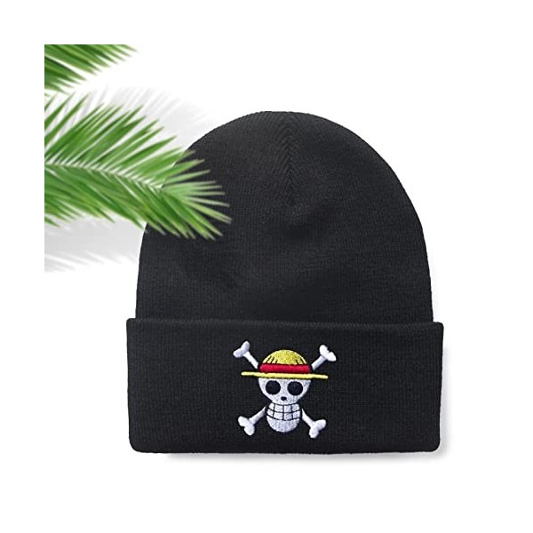 Bonamana One Piece - Bonnet en tricot - Bonnet dhiver - Bonnet en tricot doux - Bonnet de ski en laine pour enfants garçons 