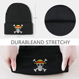 Bonamana One Piece - Bonnet en tricot - Bonnet dhiver - Bonnet en tricot doux - Bonnet de ski en laine pour enfants garçons 