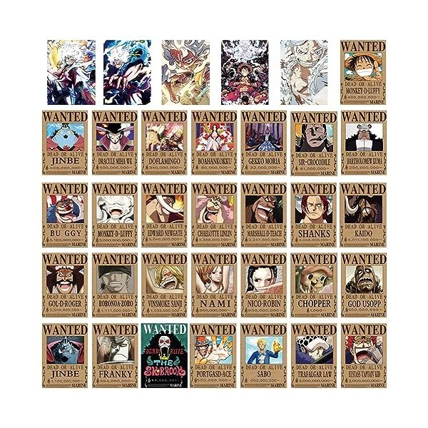 CBOSNF One Piece Wanted Poster 22 One Piece Affiche Anime Poster Vintage Affiche Luffy Poster Anime Décoration dIntérieur Dé