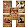 Poster Anime, One Piece Wanted 51,5 cm × 35,5 cm Grande,Manga Poster Vintage Papier Kraft - Enroulé dans un carton solide