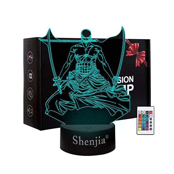 Shenjia 3d Led ONE PIECE Veilleuse Personnage Marchandise Lampe pour Enfants Maison Chambre Décoration Coloré Veilleuse Cadea