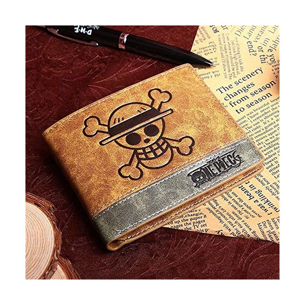 NUANDI Anime Portefeuille One Piece Cosplay Étudiant Mince Portefeuille Imprimé Cuir Synthétique Porte Carte Crédit