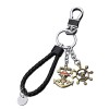 I3C Anime Portefeuille Porte Monnaie en Cuir pour Homme, Porte-clés, Anneau de crâne（Taille 9）, Straw Hat Luffy