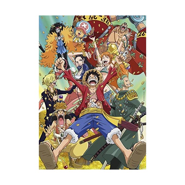 Clementoni - One Piece - Puzzle de 1000 Pièces - Jeu de Patience et de Réflexion - Format Portait - Image Net - Décoration - 