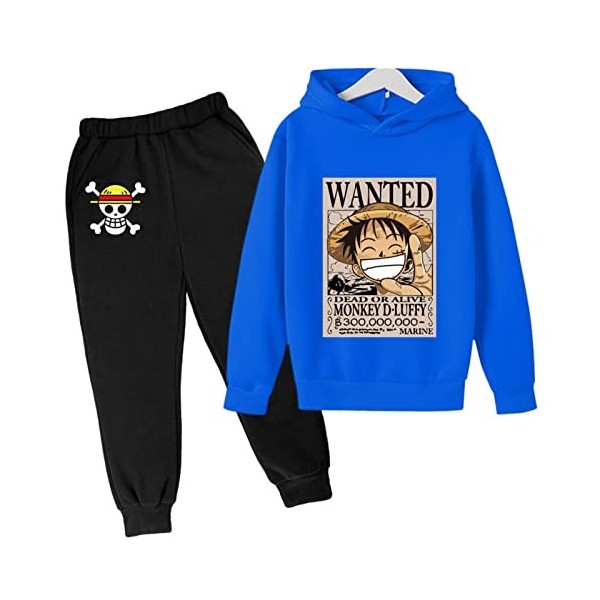 2022 Anime One Piece Enfants Survêtements Ensemble Luffy Sweat À Capuche Top Casual Pull À Capuche et Joggers Pantalons pour 