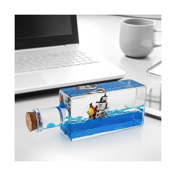 Tuzsocr Bandai Hobby Modèle de Bateau One Piece - Going Merry,Bouteille de Dérive de Liquide,Modèle Fluide de Bateau en Acryl