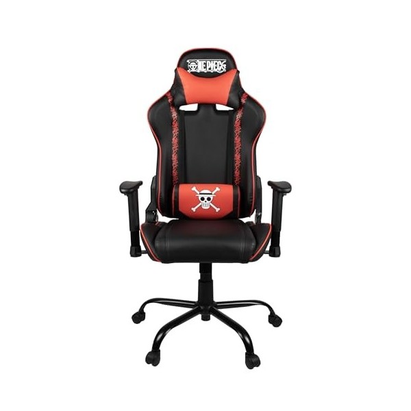 Konix One Piece Chaise de bureau gaming - Inclinaison siège 150° - Cuir polyuréthane lisse - Noir et rouge
