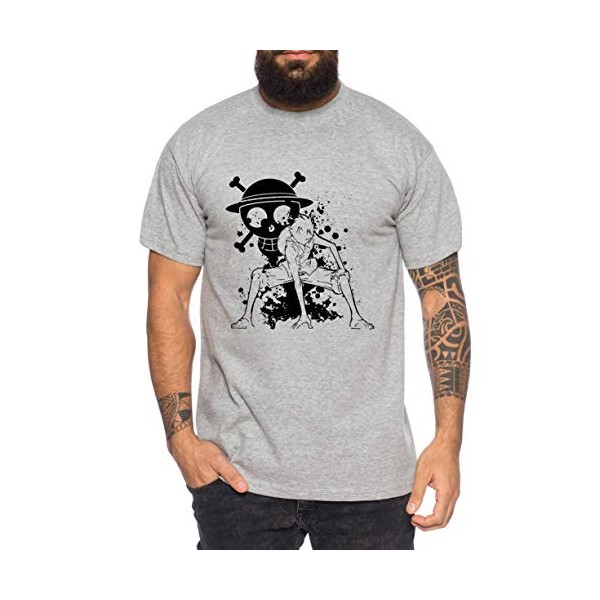 Ruffy Angry Gear Zoro One Manga T-Shirt 2 Luffy pour Homme Anime Piece, Farbe2:Noir, Größe2:Large