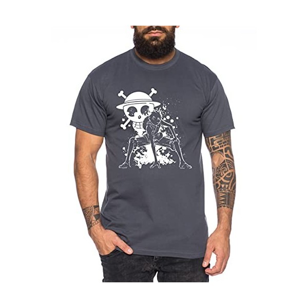 Ruffy Angry Gear Zoro One Manga T-Shirt 2 Luffy pour Homme Anime Piece, Farbe2:Noir, Größe2:Large