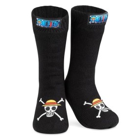 One Piece Chaussons Chaussettes, Chaussettes Fourrées Antidérapantes Hiver, Idée Cadeau Manga pour Ado Taille unique
