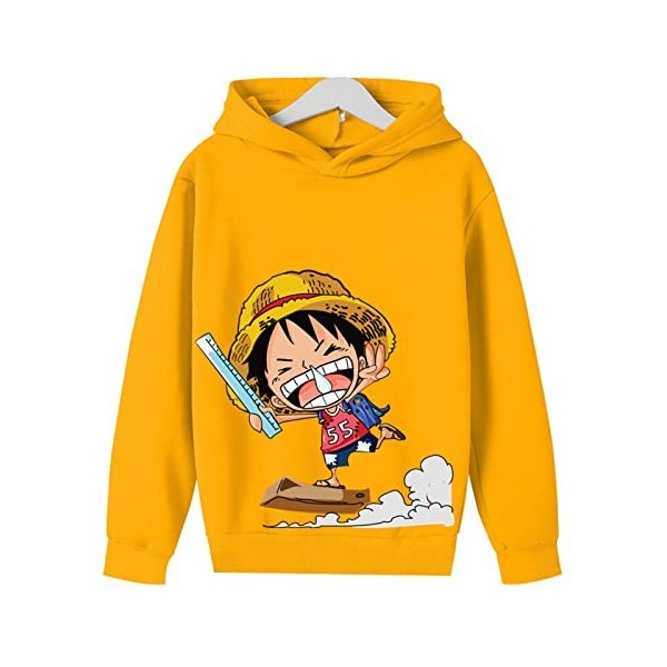 Anime One Piece Sweat À Capuche Luffy Garçons Sweat Printemps Automne Hiver Pull pour Enfants 4 5 6 7 8 9 10 11 12 13 14 Ans