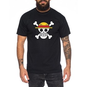 Ruffy Logo T-Shirt pour Homme Luffy Zoro One Nami Lysop Piece, Farbe2:Schwarz.Größe2:L