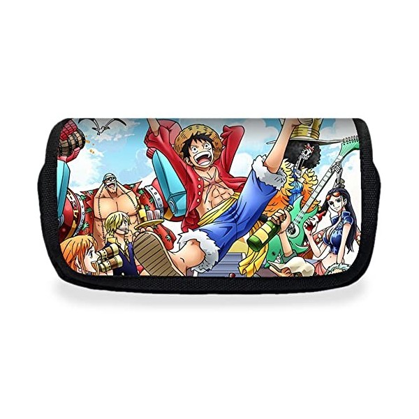 IFHDO Étui à Crayons Animé Trousse à Crayon avec Dessin Animé One Piece Trousse à Crayons Grande Capacité Fournitures de Bure