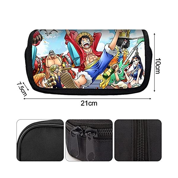 IFHDO Étui à Crayons Animé Trousse à Crayon avec Dessin Animé One Piece Trousse à Crayons Grande Capacité Fournitures de Bure