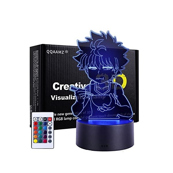 QQAAMZ One Piece Roronoa Zoro Lampe 3d Illusion Led Tactil Maison Enfant De Decoration Chambre One Piece Veilleuse Cadeau Luf