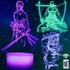 QQAAMZ One Piece Roronoa Zoro Lampe 3d Illusion Led Tactil Maison Enfant De Decoration Chambre One Piece Veilleuse Cadeau Luf