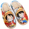 WANHONGYUE Anime One Piece Luffy Pantoufles de Maison Homme Femme Hiver Peluche Chaude Chaussons Intérieur Extérieur Antidéra