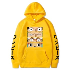 Sybnwnwm One Piece Sweats à Capuche Hoodie Luffy Zoro Chopper Imprimé Pull Anime Sweats à Capuche Hoodies Longues Sweatshirt 