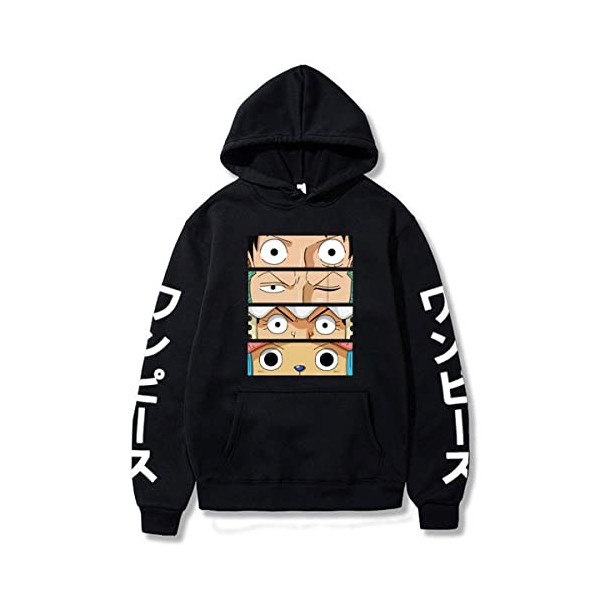 Sybnwnwm One Piece Sweats à Capuche Hoodie Luffy Zoro Chopper Imprimé Pull Anime Sweats à Capuche Hoodies Longues Sweatshirt 