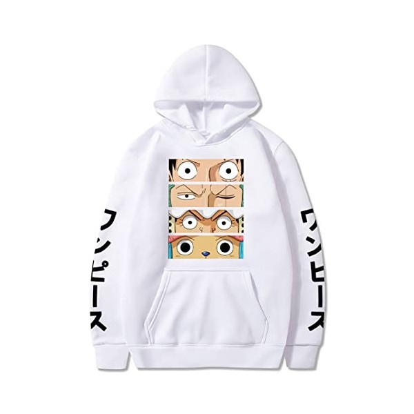 Sybnwnwm One Piece Sweats à Capuche Hoodie Luffy Zoro Chopper Imprimé Pull Anime Sweats à Capuche Hoodies Longues Sweatshirt 
