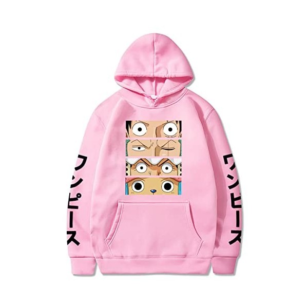 Sybnwnwm One Piece Sweats à Capuche Hoodie Luffy Zoro Chopper Imprimé Pull Anime Sweats à Capuche Hoodies Longues Sweatshirt 