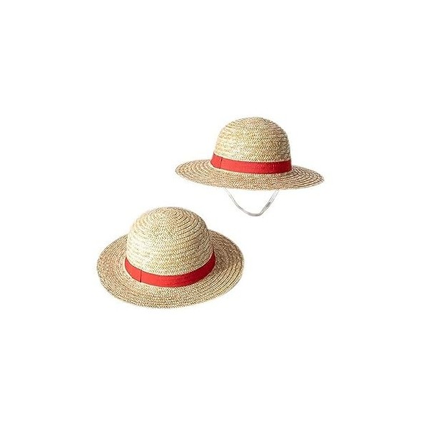 thematys One Piece Luffy Hat Hat | Monkey D. Ruffy Chapeau de pirate en paille | Anime Manga Cosplay Carnaval Festival | Casq