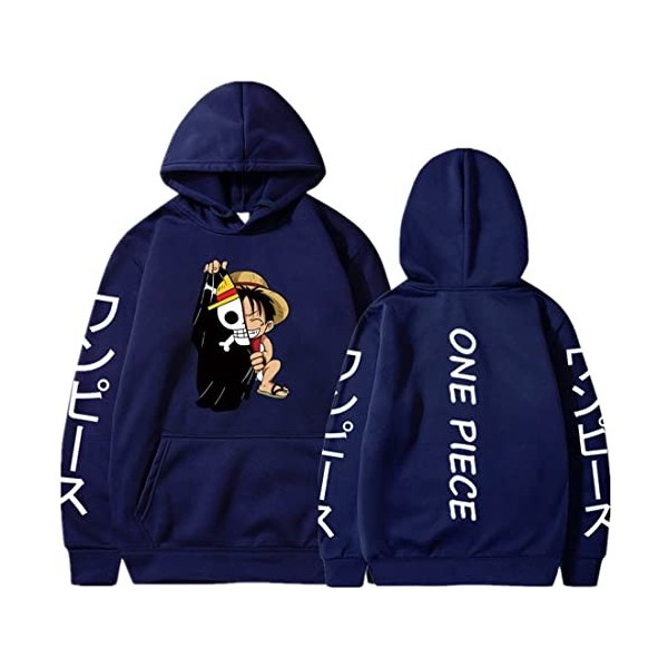 NIUHE Homme Sweat à Capuche Le Visage Souriant Personnages imprimés sur la Poitrine Logo imprimé dans Le Dos décontracté à Ma