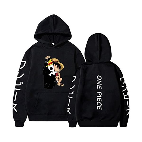 NIUHE Homme Sweat à Capuche Le Visage Souriant Personnages imprimés sur la Poitrine Logo imprimé dans Le Dos décontracté à Ma