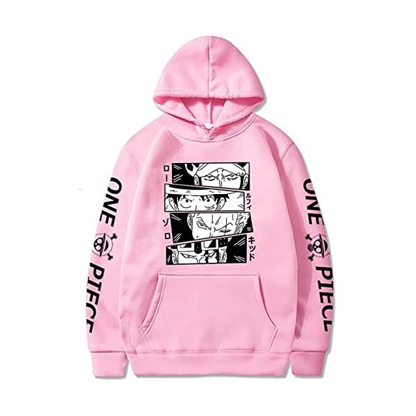 Sybnnwm Anime One Piece Sweat à Capuche Luffy Zoro Pull Pullover pour Homme et Femme
