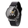 Anime ， One Piece Series ， Étanche Analogique Quartz Montre en Acier Inoxydable Bracelet en Cuir Montre Mode Montre Unisexe G