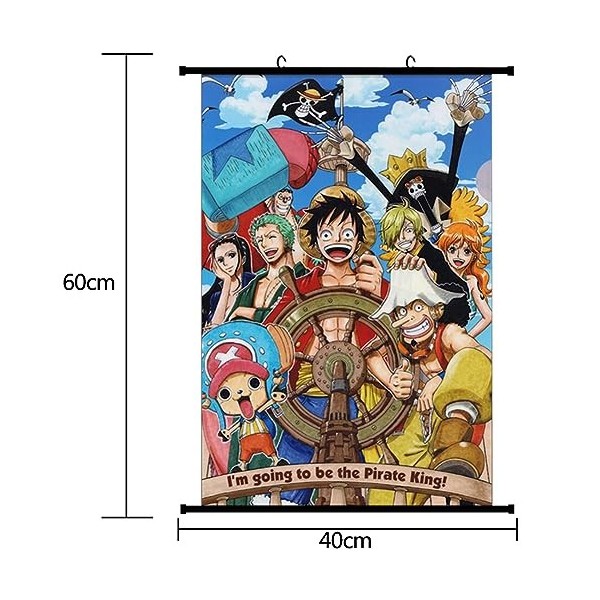 OBLRXM O-ne Piece Poster Imprimé sur Tissu, 2 PCS Anime Wall Scroll Manga Japonais Décoration Décoration de Chambre à thème O