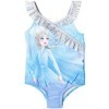 Disney Frozen Elsa Toddler Girls Ruffle One Piece Bathing Suit Blue 3T