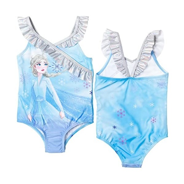 Disney Frozen Elsa Toddler Girls Ruffle One Piece Bathing Suit Blue 3T