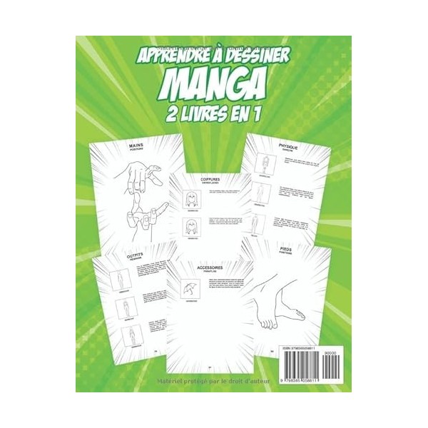Apprendre à Dessiner Manga: 2 LIVRES EN 1 : Manuel Complet pour Apprendre à Dessiner Visages, Corps, Coiffures, Vêtements et 