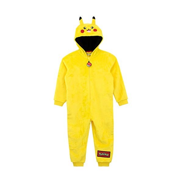 Pokémon Grenouillère | Kigurumi Pikachu Garcon | Combinaison pour Enfants - Jaune - 5-6 Ans